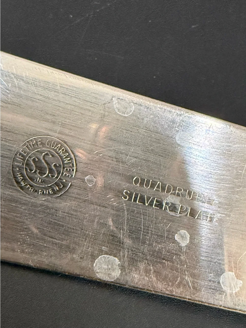Vintage SSS HAWTHORNE NJ Quadruple Silverplate 13” Salad Serving Fork